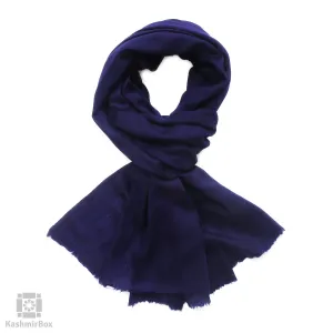 Navy Blue Plain Woolen Stole