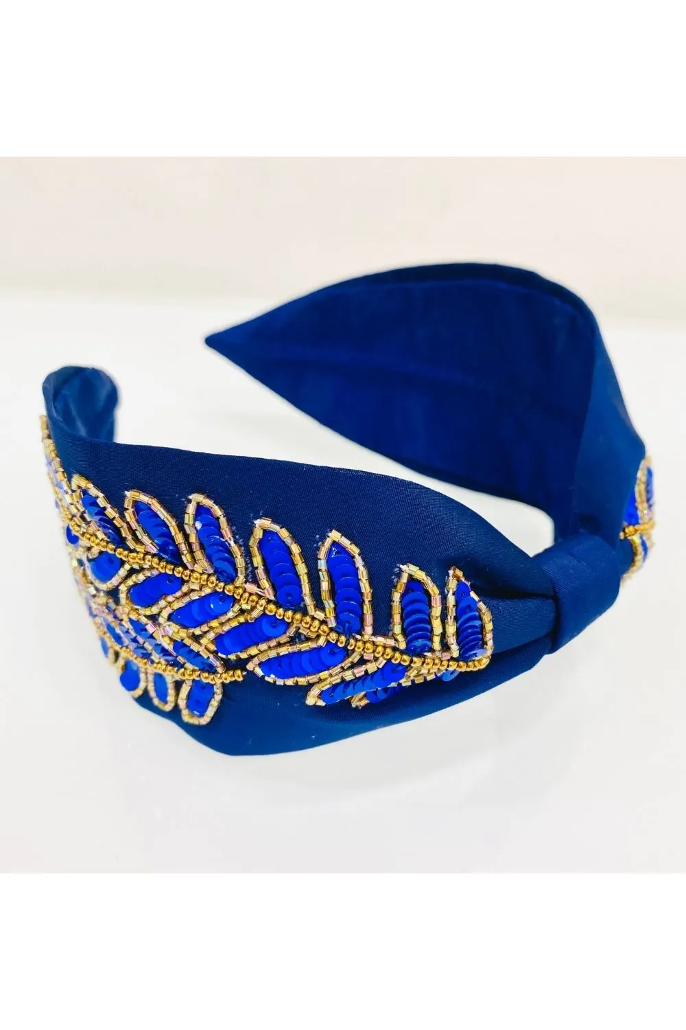 Navy Blue pure crepe hairband