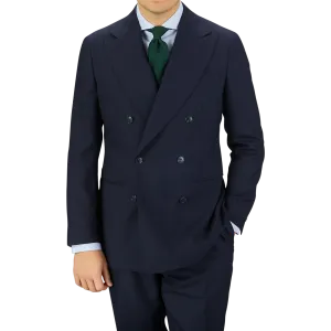 Navy Blue Super 100s Wool DB Suit Jacket