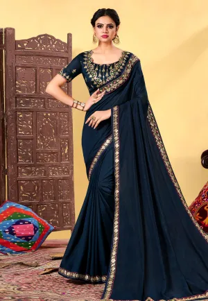 Navy Blue Traditional Saree