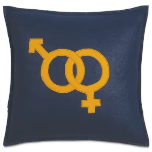 Navy Blue Venus and Mars Union Decorative Pillow 16x16