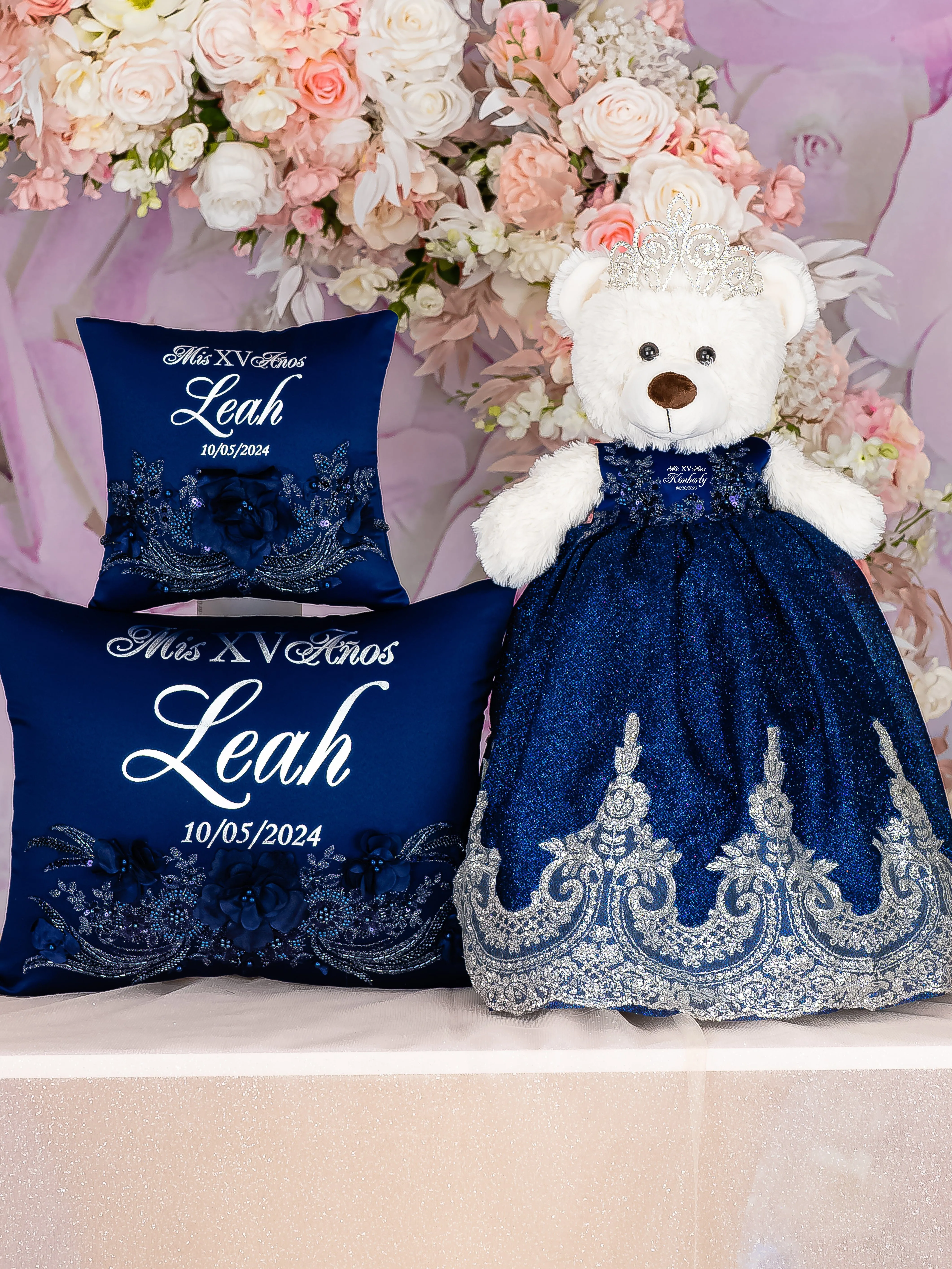 Navy Blue with silver Quinceanera Biblia (English version)