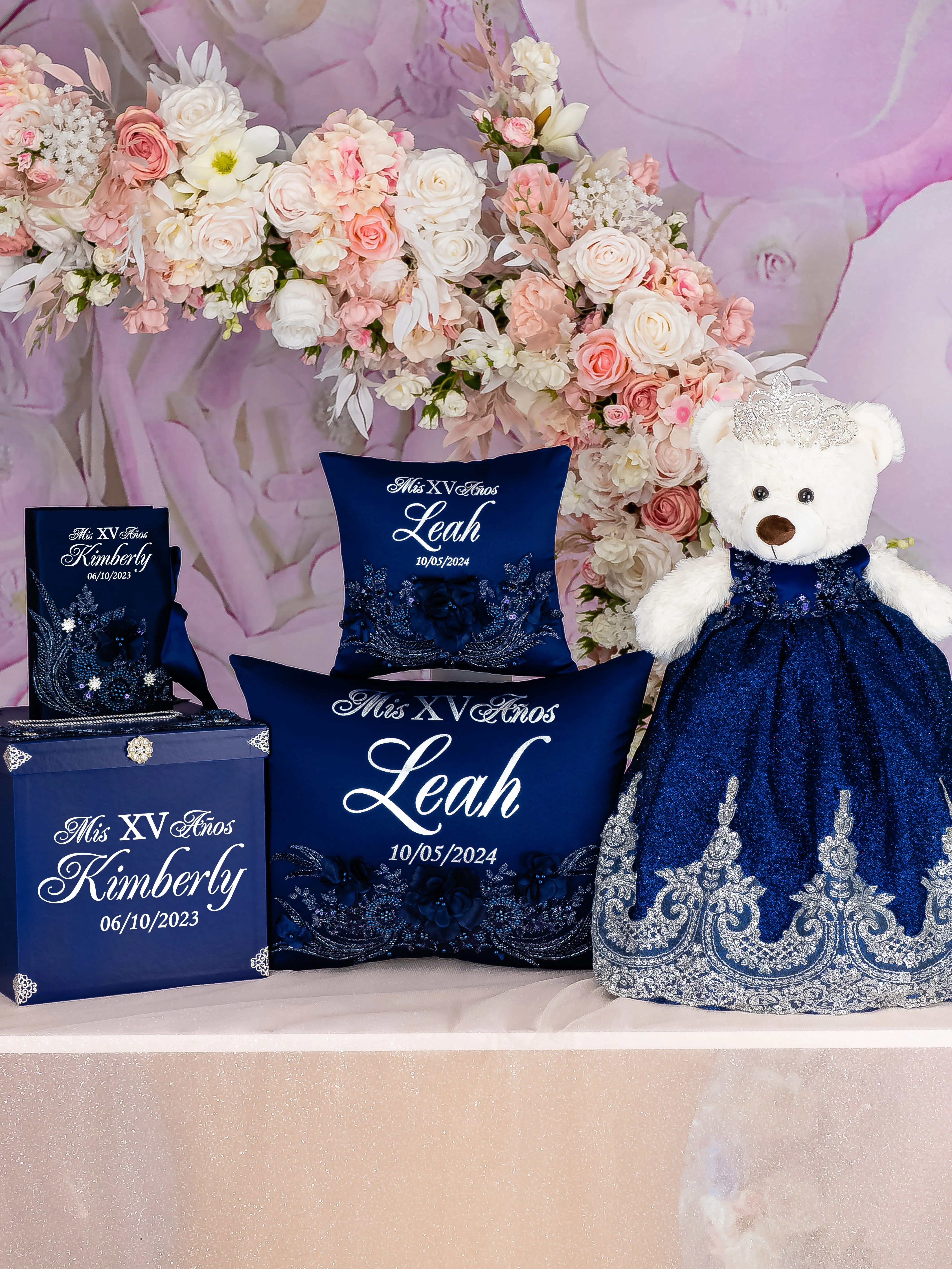 Navy Blue with silver Quinceanera Biblia (English version)