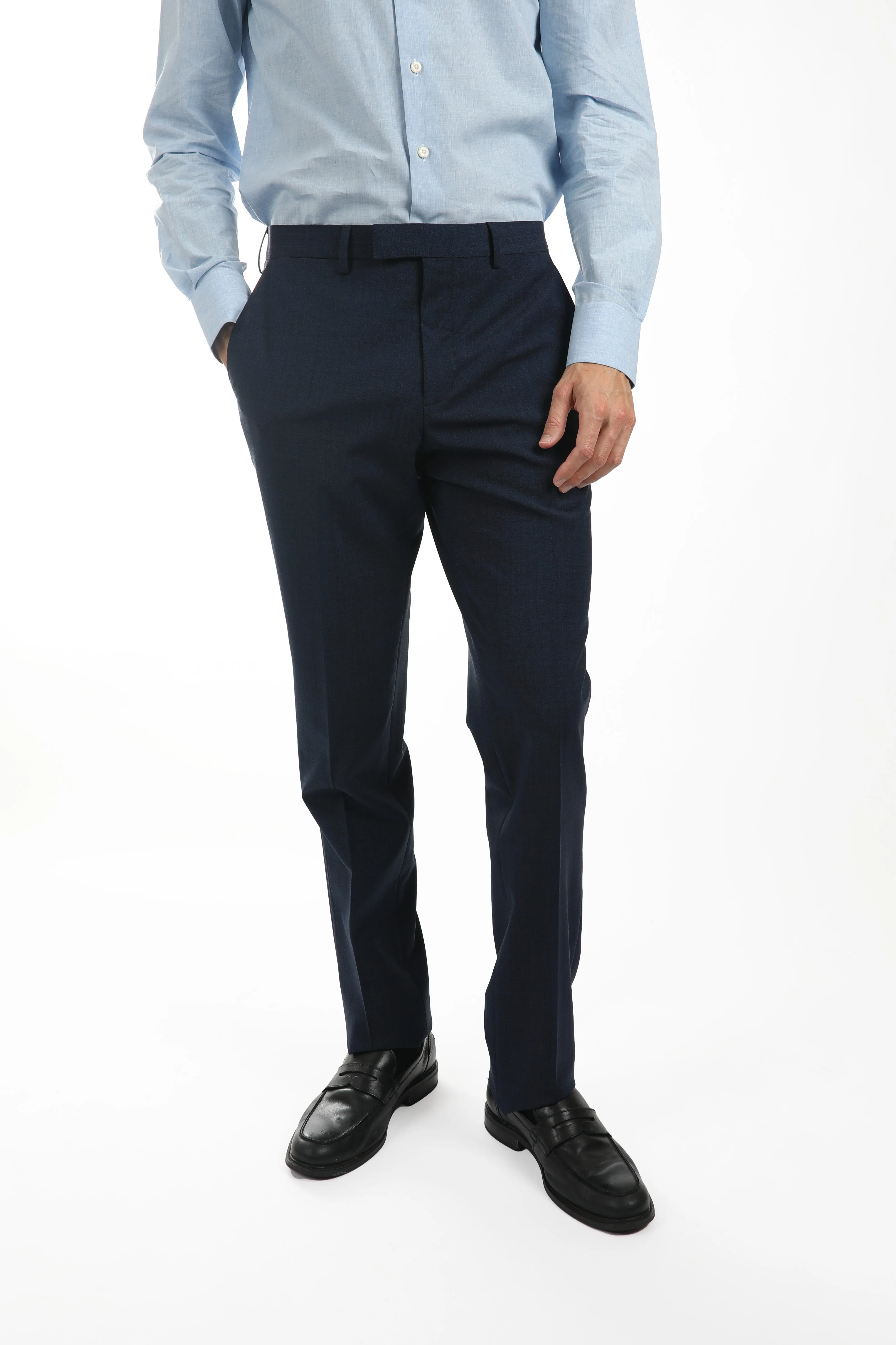 Navy Brinsley Shadow Check Trouser