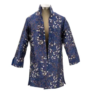 Navy Cherry Blossom Long Jacket