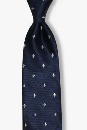 Navy Fluer De Lis Tie