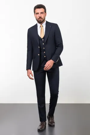 Navy Luxe Three-Piece Suit