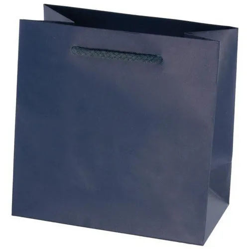 Navy Matte Rope Handle Euro-Tote Shopping Bags - 13.0 x 5.0 x 10.0