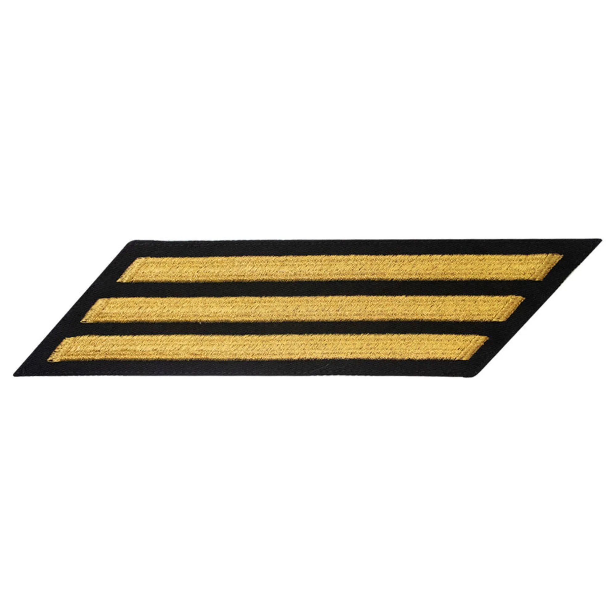 NAVY Men CPO Service Stripes: 3 Standard Gold on Blue Poly Wool