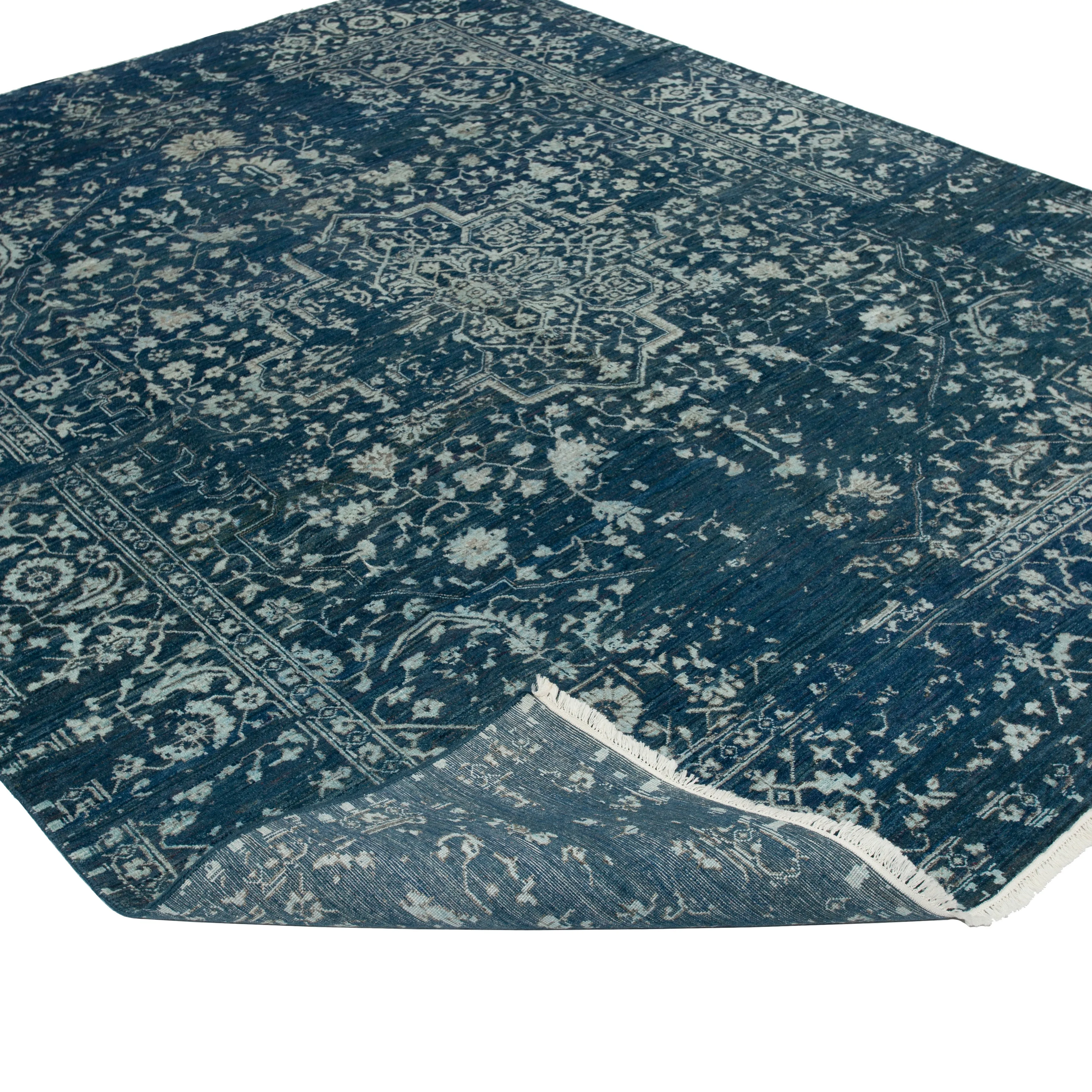 Navy Modern Wool Rug - 8'1" x 10'3"