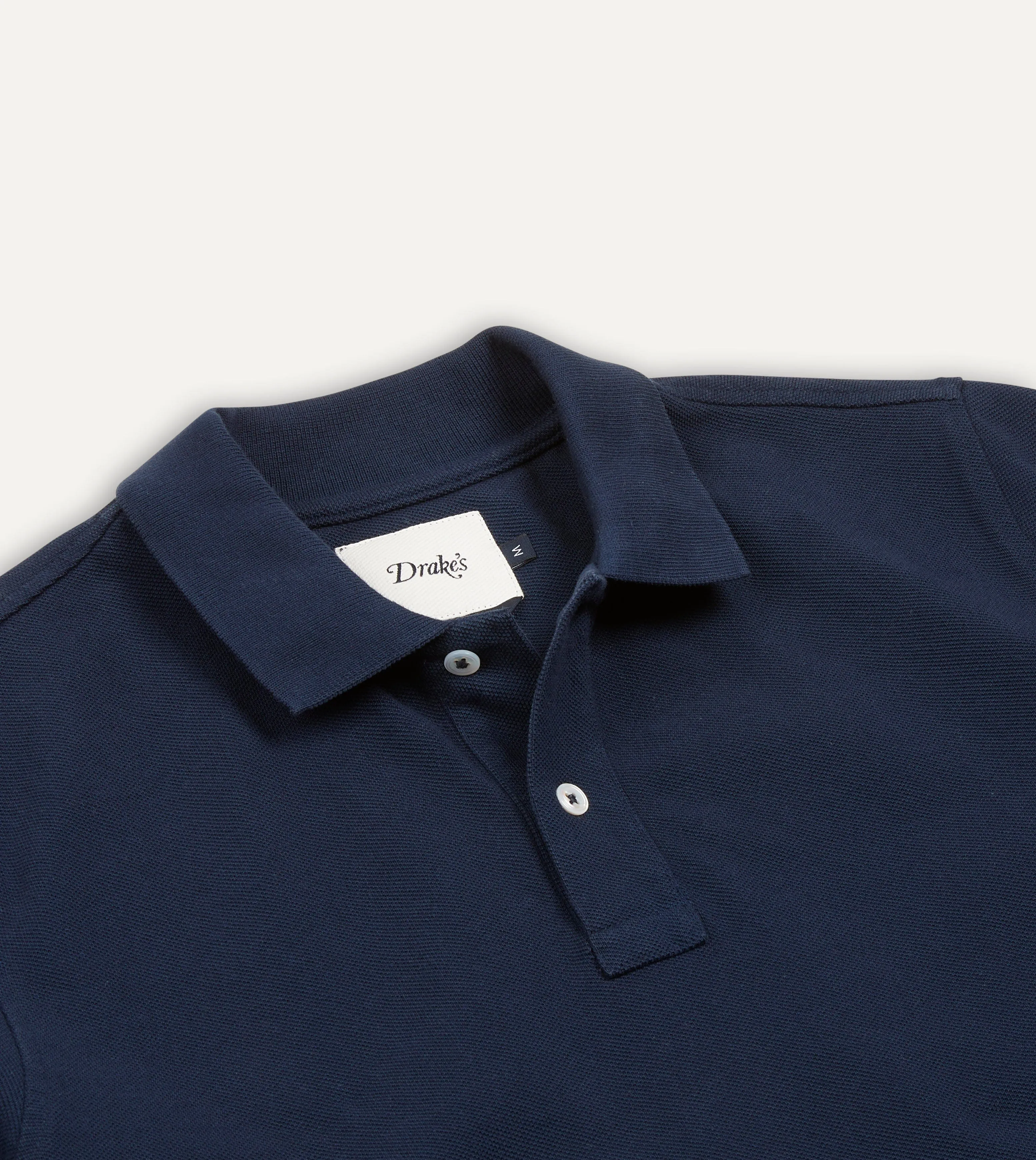 Navy Piqué Cotton Polo Shirt