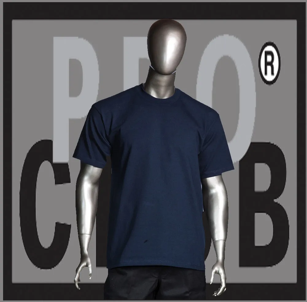 Navy Short Sleeve Crew Neck Pro Club Heavyweight T Shirt