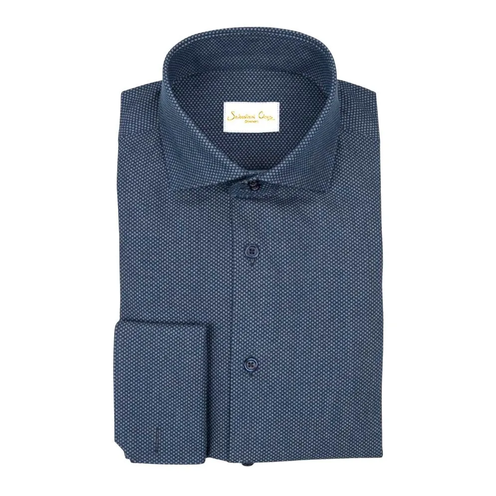 Navy Sphere Weavetex Dress Shirt