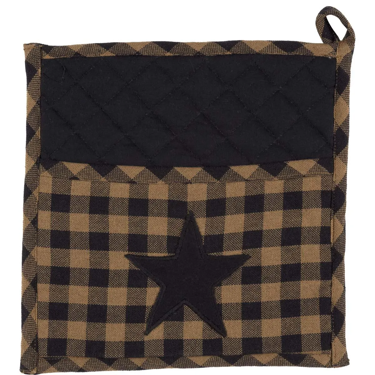 Navy Star Pot Holder with Pocket