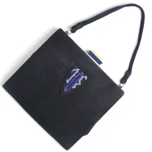 Navy Suede Art Deco Handbag