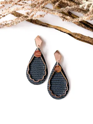 Navy Textured Teardrops