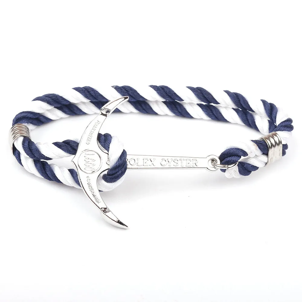 Navy Wind Fish Hook Anchor Bracelet