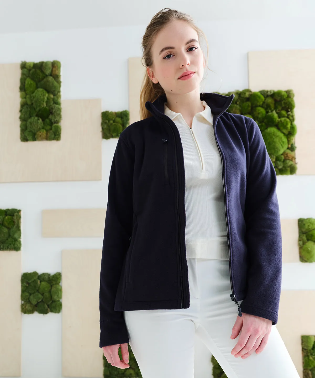 Navy - Women's Honestly made recycled full zip fleece