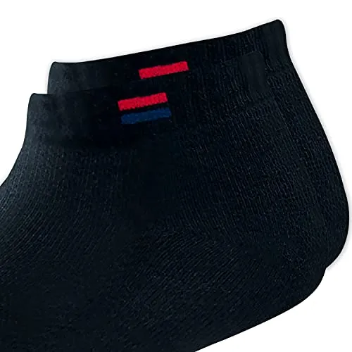 NAVYSPORT Socks for Men Solid Ankle Length Cotton Socks, Free Size, Pack of 3 (Black)