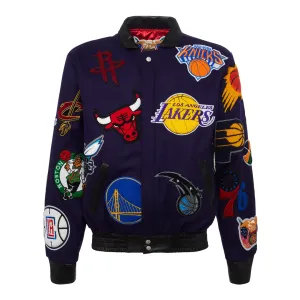 NBA COLLAGE WOOL & LEATHER JACKET Purple