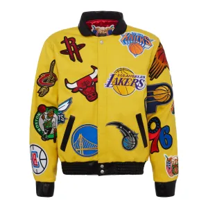 NBA COLLAGE WOOL & LEATHER JACKET Yellow