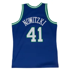 NBA Dallas Mavericks Dirk Nowitzki Mitchell & Ness Retro Swingman Jersey - Blue