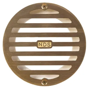 NDS 4 in. Satin Round Brass Drain Grate