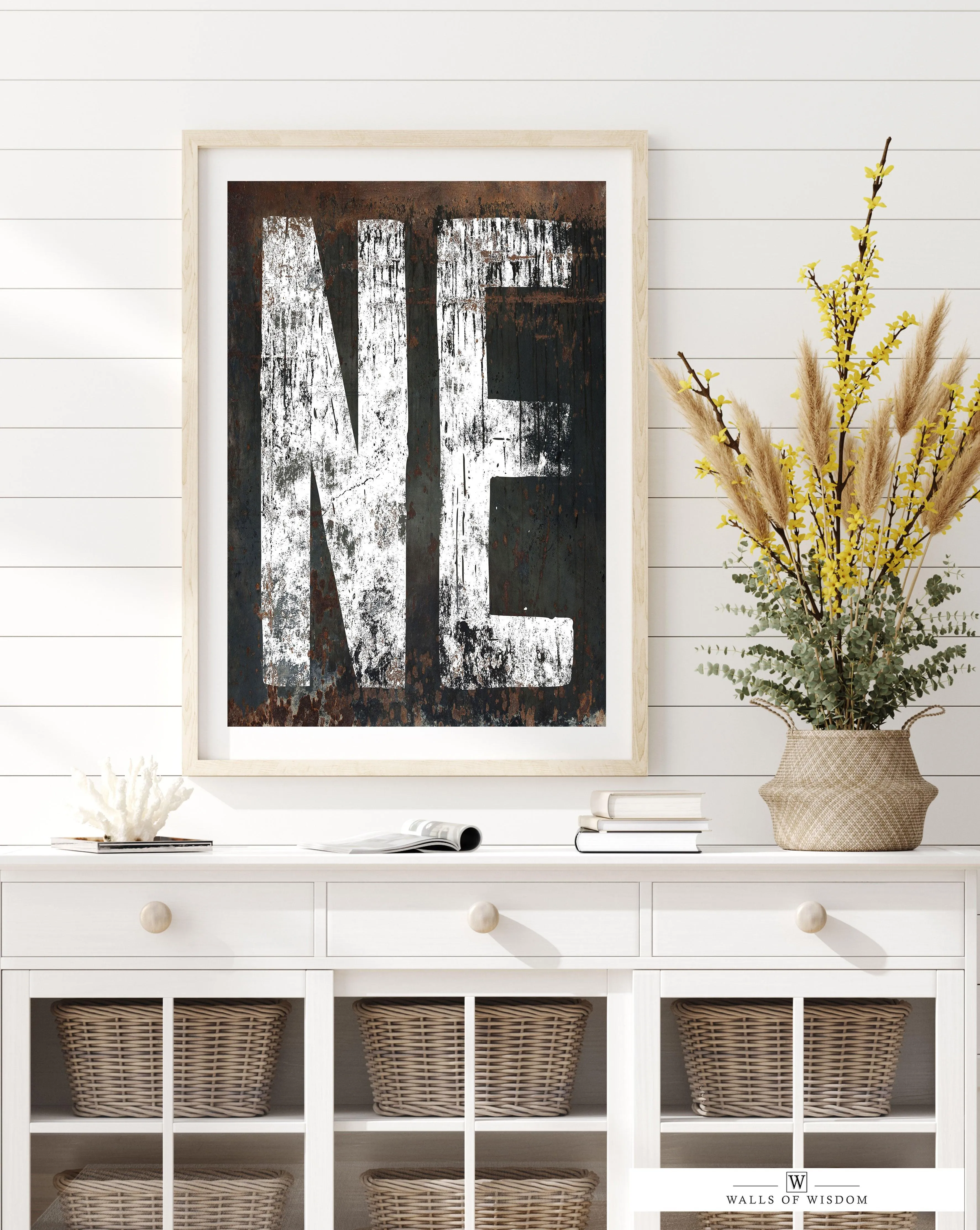 Nebraska Home State Poster Print - NE State Sign Southwestern Style Rustic Print Wall Art