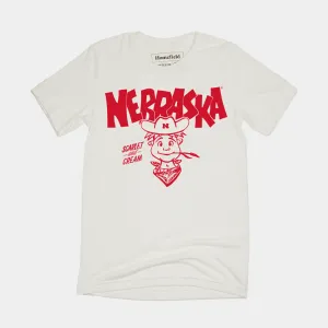 Nebraska Scarlet and Cream Herbie Husker Tee