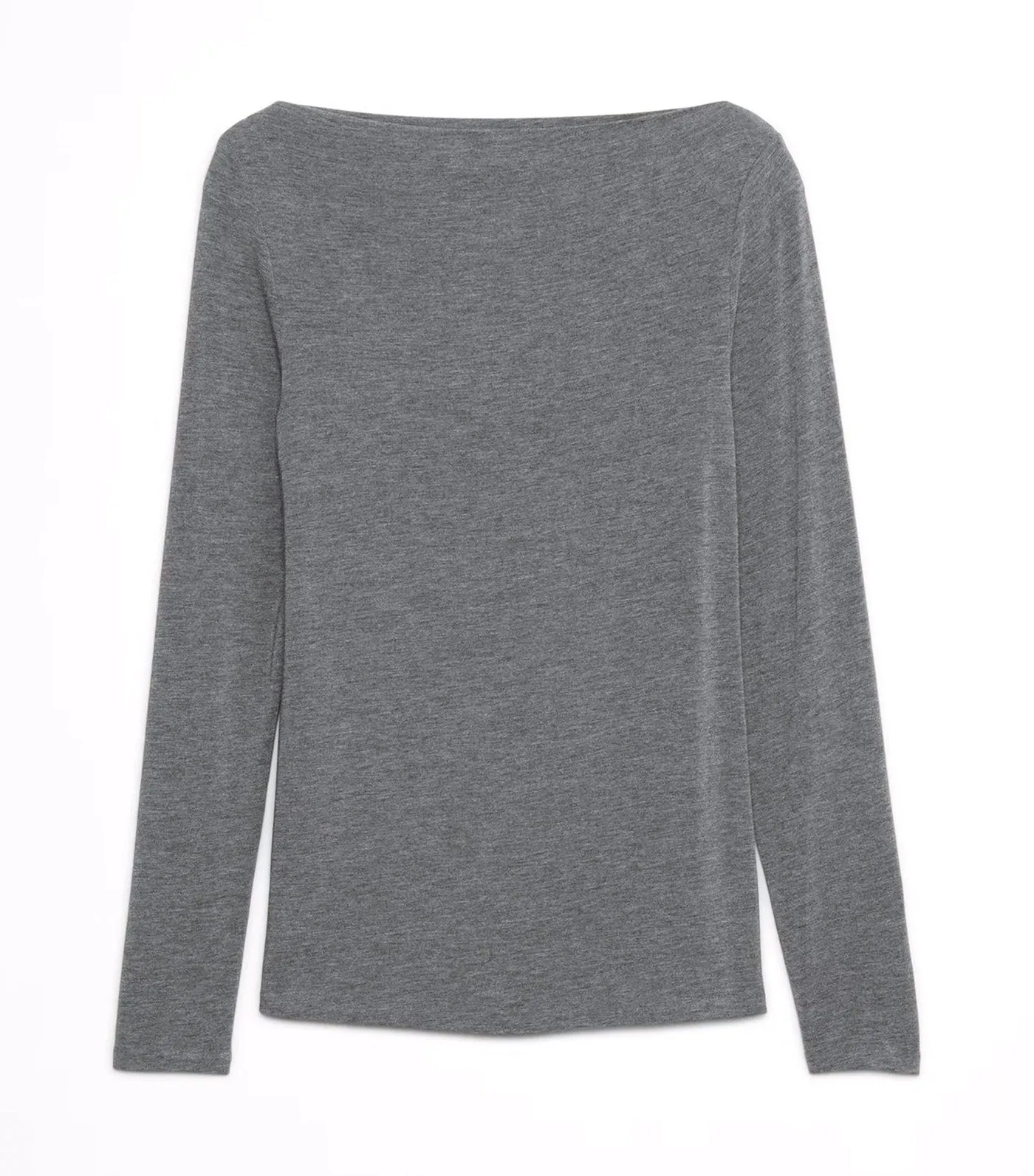 Neck Top Heather Gray