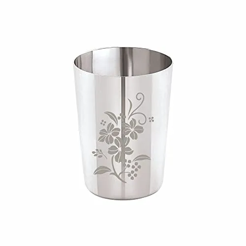 Neelam Stainless Steel 7 22G Laser Etching Neelam Glass, 300 ml, Silver