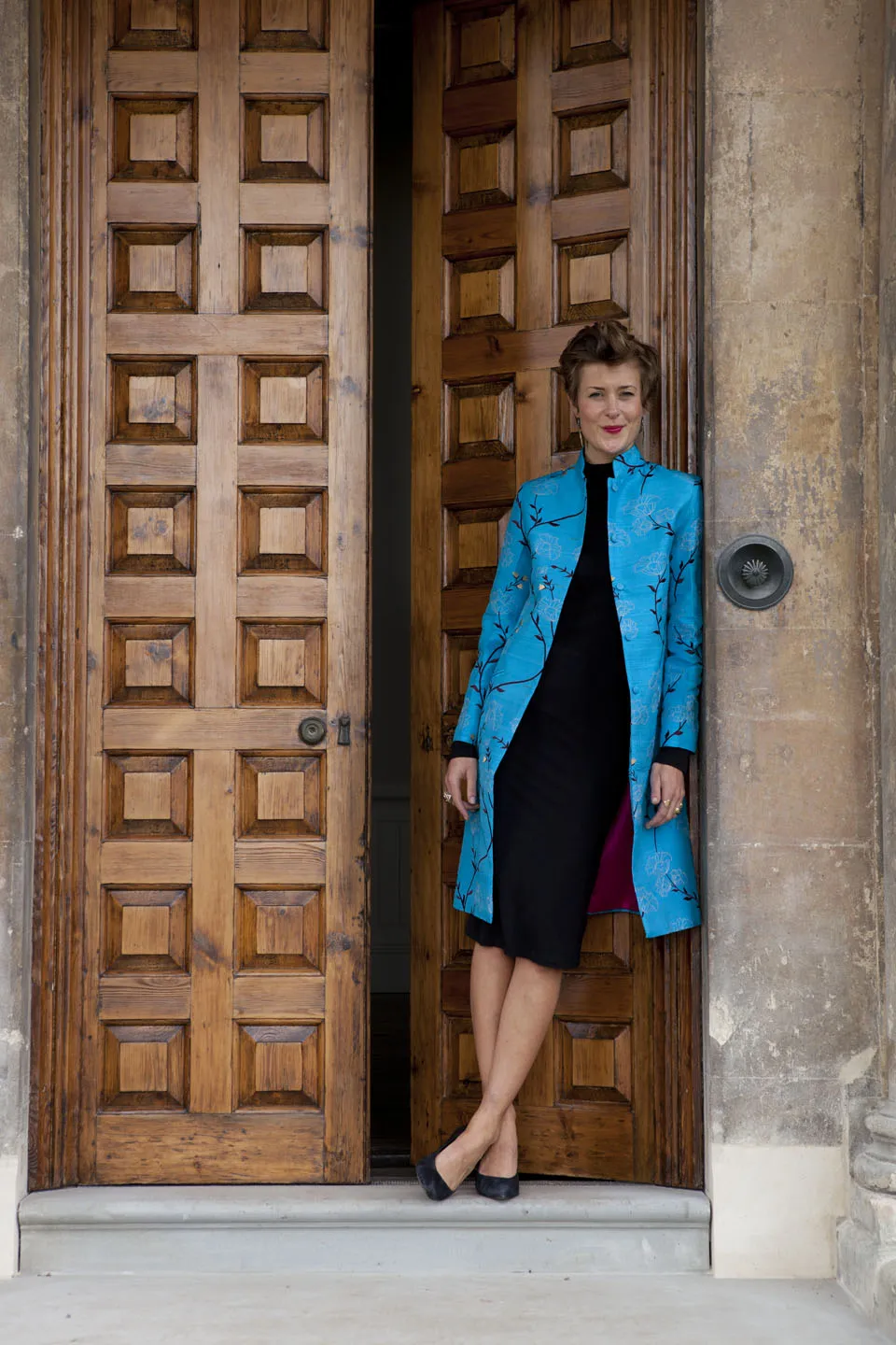 Nehru Coat in Brilliant Turquoise