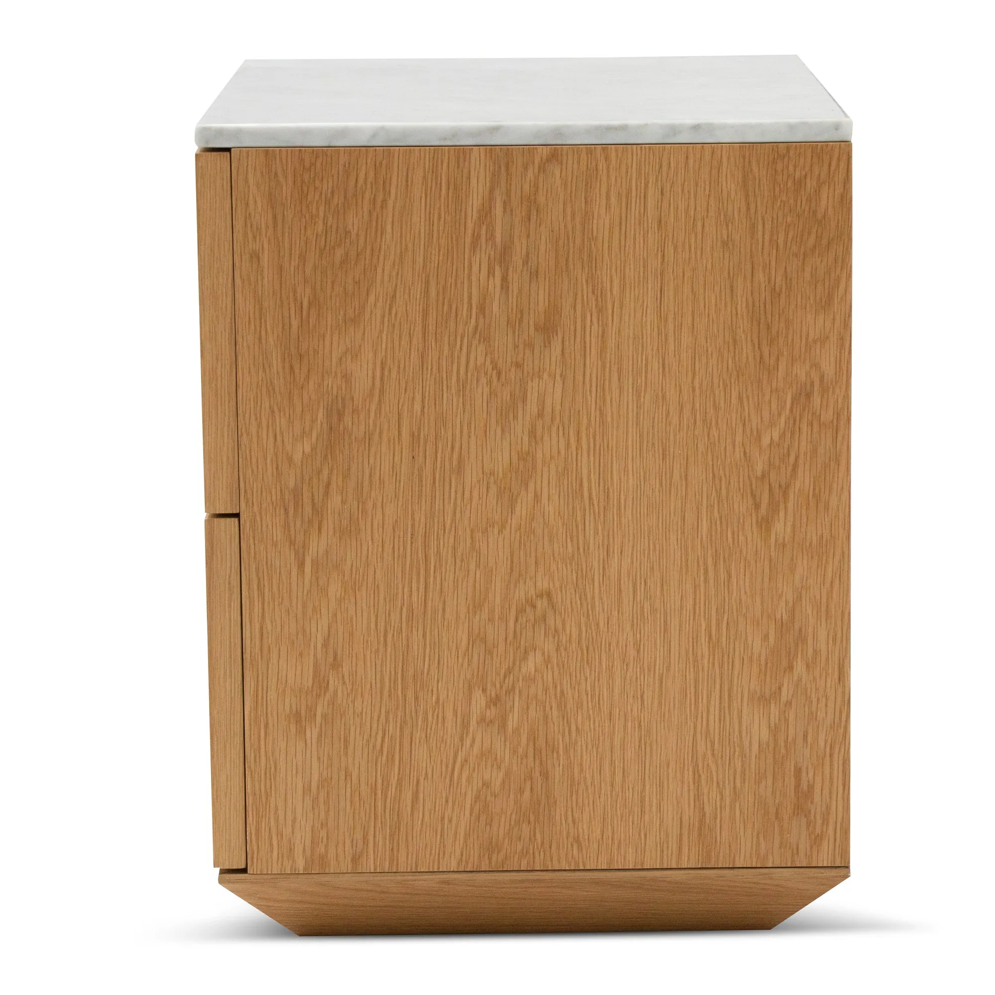 Nelda Bedside Table - Natural with Marble Top