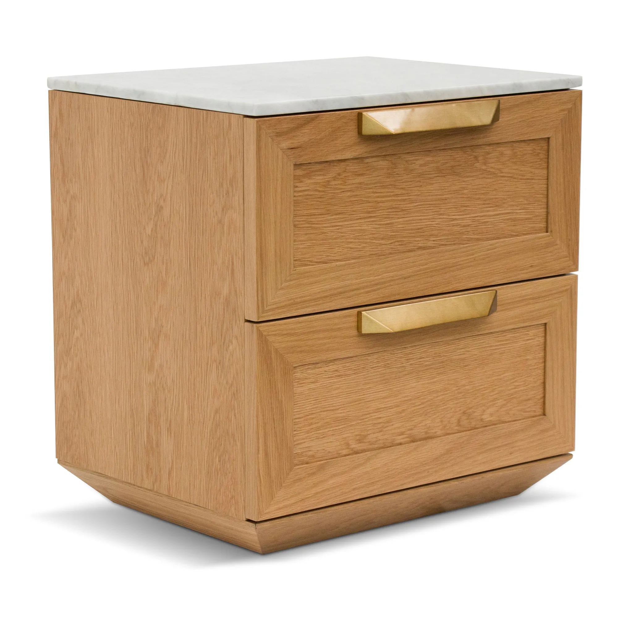 Nelda Bedside Table - Natural with Marble Top