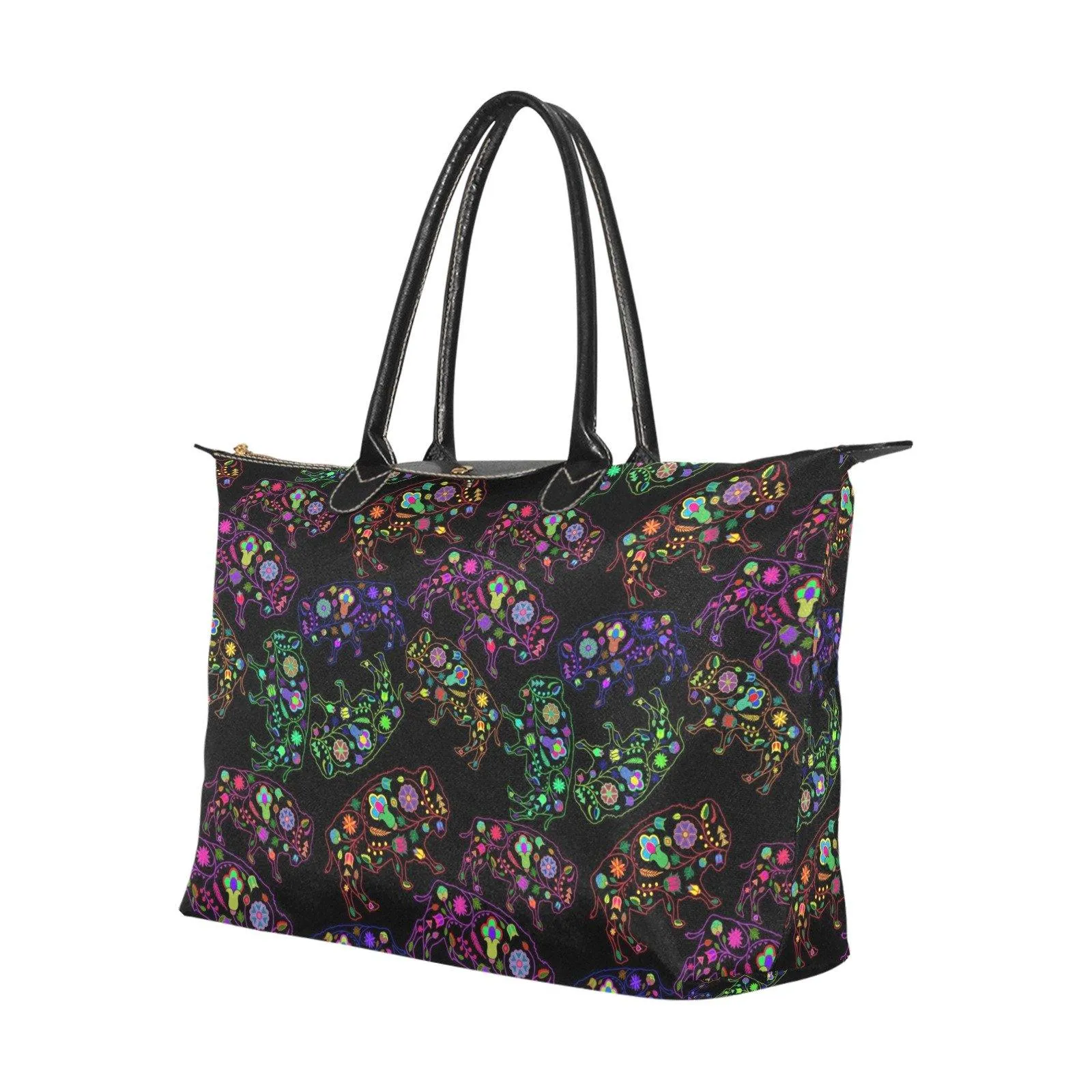 Neon Floral Buffalos Single-Shoulder Lady Handbag