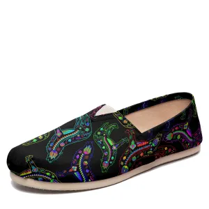 Neon Floral Wolves Slip On