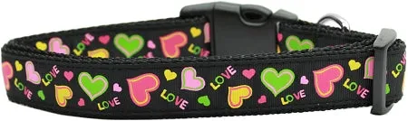 Neon Love Nylon Dog Collar Sm