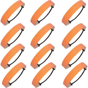 Neon Orange Glitter Headbands - 12 Pack