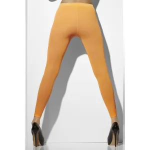 Neon Orange Opaque Footless Tights