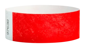 Neon Red Tyvek Solid Wristbands