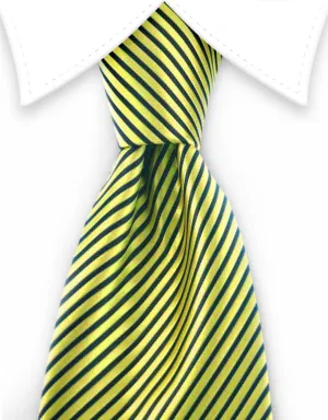 Neon Yellow & Black Pinstriped Tie