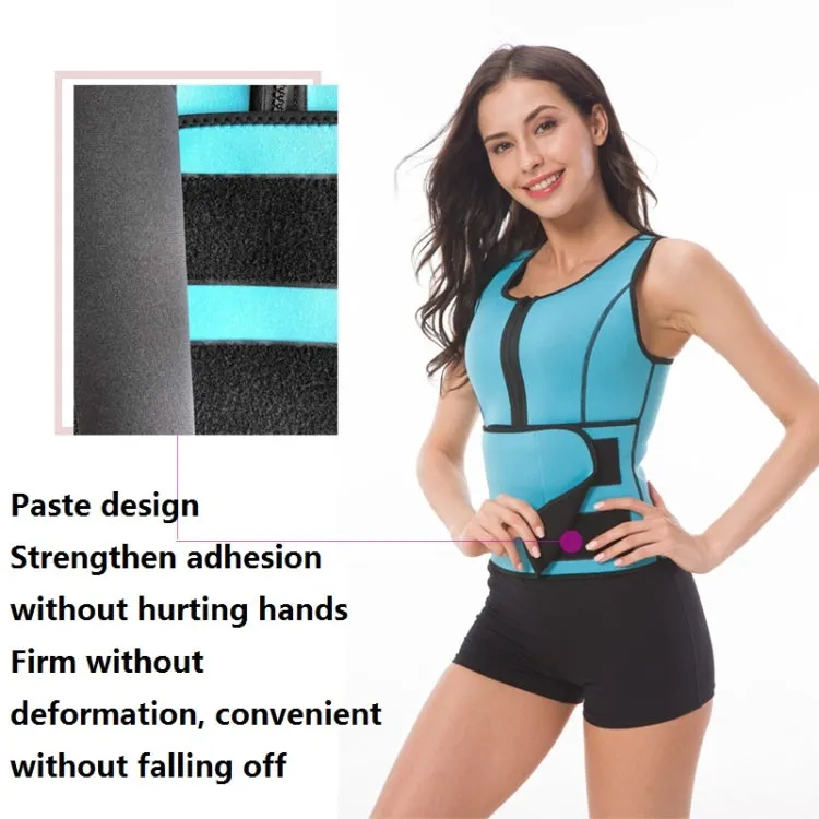 Neoprene Corset Yoga Vest Sweat Suit Postpartum Belly Belt, Size:XL(Blue)