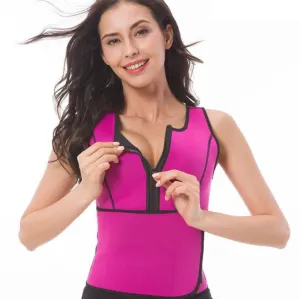 Neoprene Corset Yoga Vest Sweat Suit Postpartum Belly Belt, Size:XL(Rose Red)