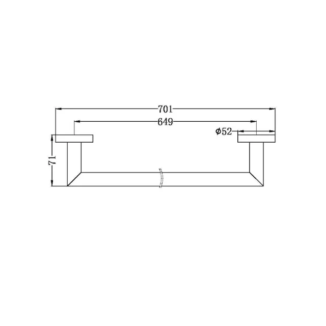 Nero Dolce Single Towel Rail 700mm - Matte Black