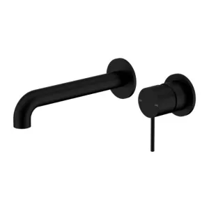 Nero Mecca Wall Basin/Bath Mixer Separate Back Plate 260mm Matte Black