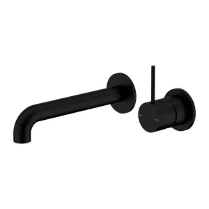 Nero Mecca Wall Basin/Bath Mixer Separate Back Plate Handle Up 120mm Matte Black