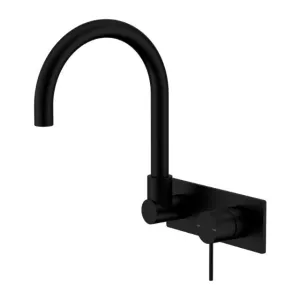 Nero Mecca Wall Basin/Bath Mixer Swivel Spout Matte Black