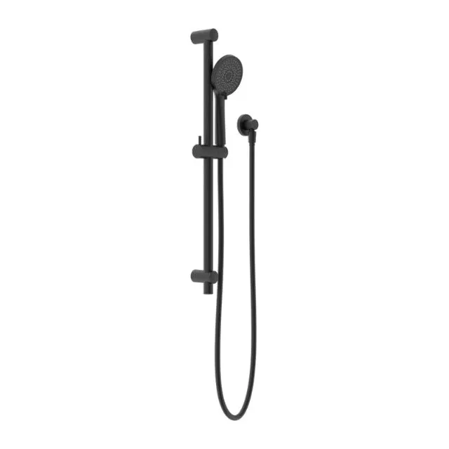 Nero Round Metal Project Rail Shower Matte Black