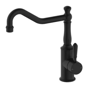 Nero York Kitchen Mixer Hook Spout With Metal Lever Matte Black