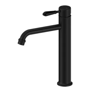 Nero York Straight Tall Basin Mixer With Metal Lever Matte Black